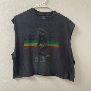 Kids Bob Marley Graphic Sleeveless Shirt - Gray